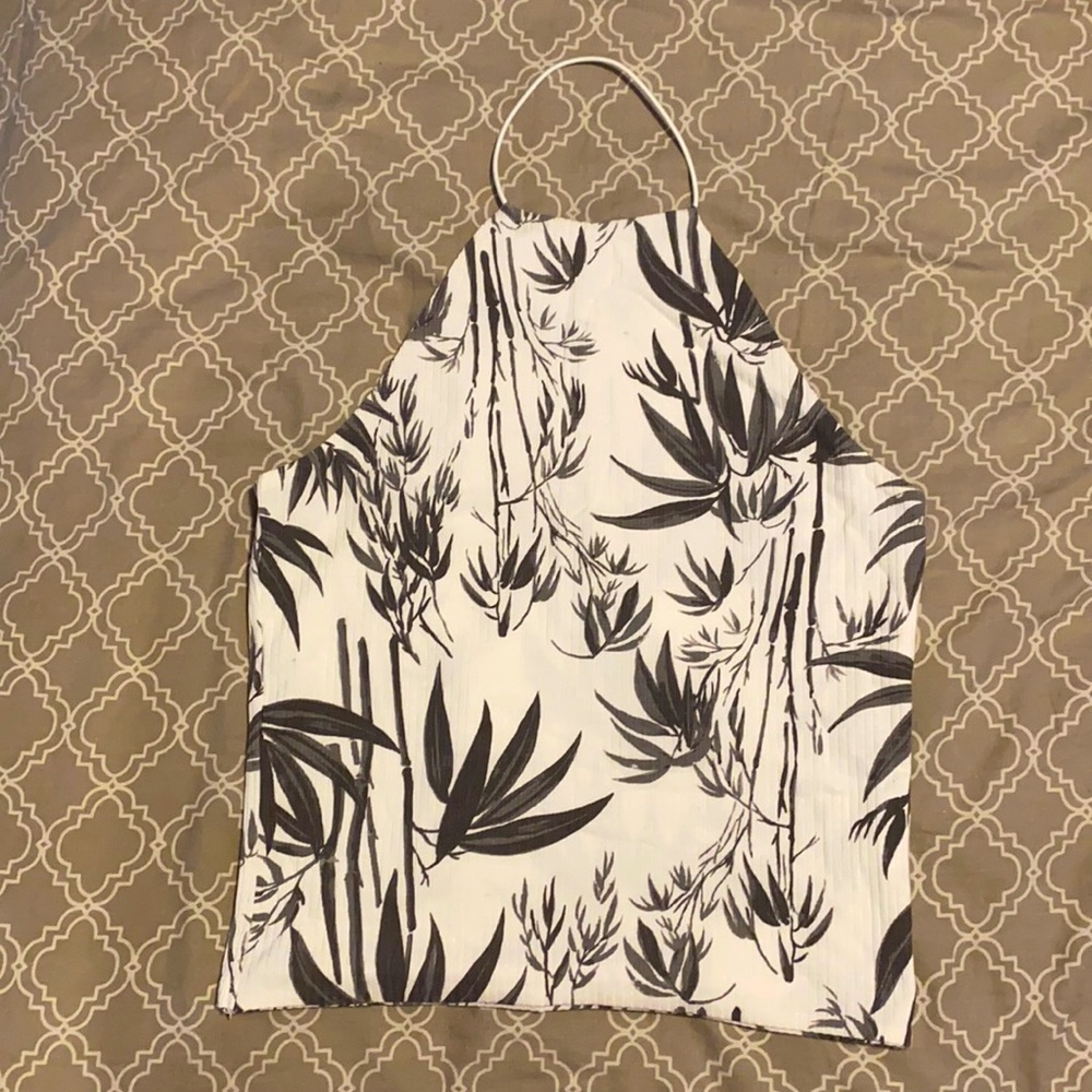 Palm leaf halter top